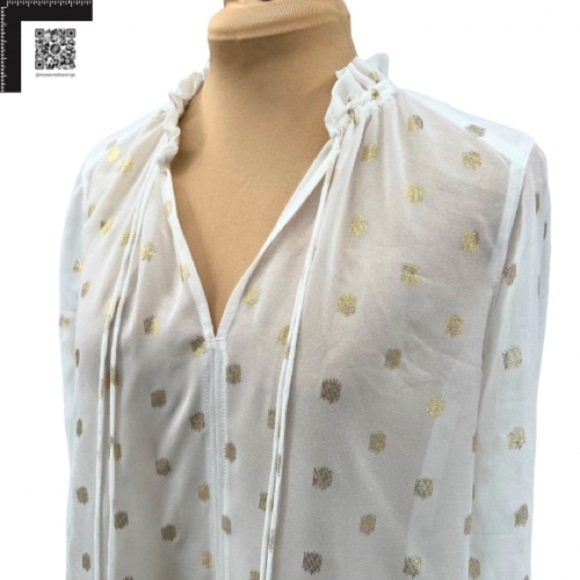 Medium - EUC - Palette - Sheer White with Gold Polka Dots - Picture 6 of 11